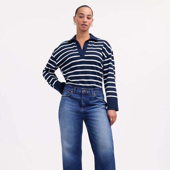 NWT Madewell Rugby Polo Tee, Size Large - Picture 5 of 10